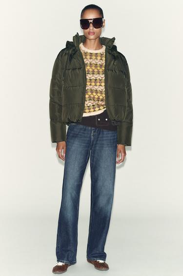 SHORT WATER-REPELLENT AND WINDPROOF HOODED ANORAK - Khaki by Zara