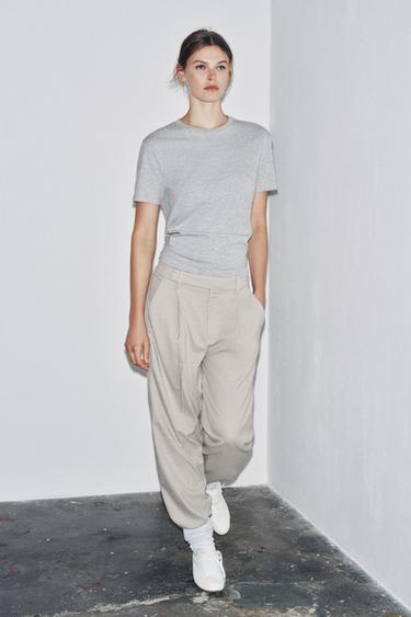 BASIC COTTON T-SHIRT - Grey marl by Zara