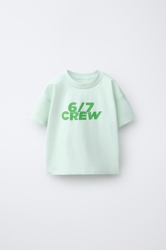 SLOGAN PRINT T-SHIRT - Sky blue by Zara - Image 0