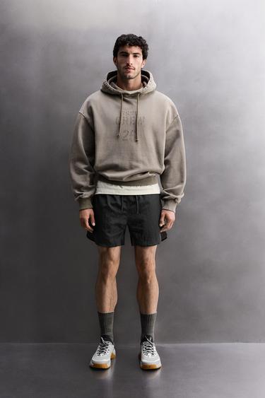 FADED RELAXED FIT TRAINING HOODIE - Light brown by Zara