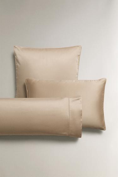 SATEEN PILLOWCASE (500 THREAD COUNT) - Taupe grey by Zara