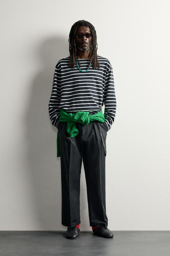 STRIPED JACQUARD T-SHIRT AARON LEVINE X ZARA - Blue/White by Zara - Image 0