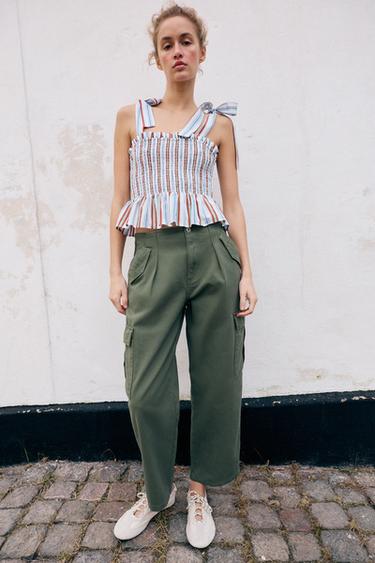 Z1975 MID-RISE CARGO JEANS - Khaki by Zara