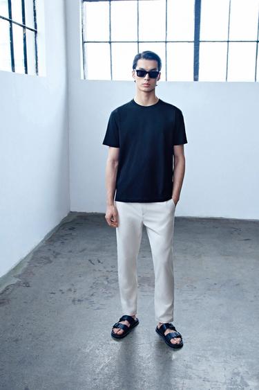 COMFORT TEXTURED CHINO TROUSERS - Light beige by Zara