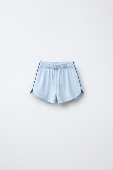 BERMUDA SHORTS WITH PIPING DETAIL - Sky blue by Zara