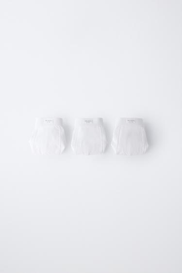 6-14 YEARS/ PACK OF THREE PLAIN BOXER SHORTS WITH LABEL - White by Zara
