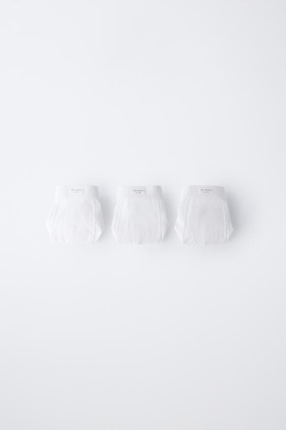 6-14 YEARS/ PACK OF THREE PLAIN BOXER SHORTS WITH LABEL - White by Zara - Image 0