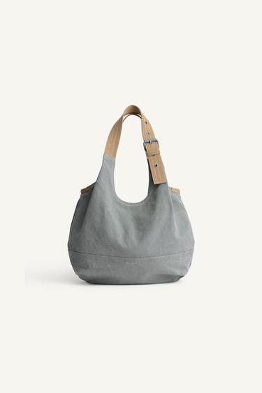 CTTN BCKL SHLDR BG - Charcoal grey by Zara