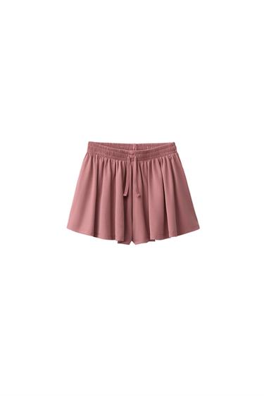 SPORTY MODAL BLEND FLOWING BERMUDA SHORTS - Dusty pink by Zara