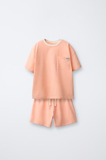 2-6 YEARS/ PLAIN POCKET PYJAMAS - Orange by Zara
