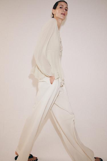 ZW COLLECTION RUFFLED BLOUSE - Ecru by Zara