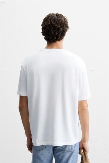 REGULAR FIT KNIT T-SHIRT - White by Zara