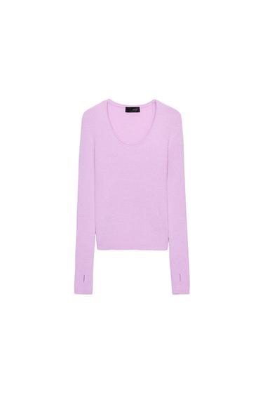 RIB KNIT WOOL BLEND JUMPER - Light lilac by Zara
