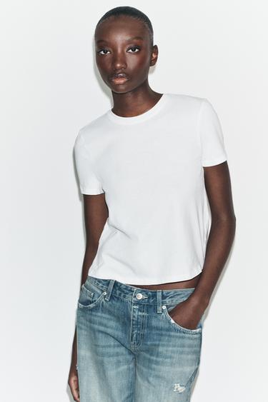 RUSTIC SHORT SLEEVE T-SHIRT - White by Zara