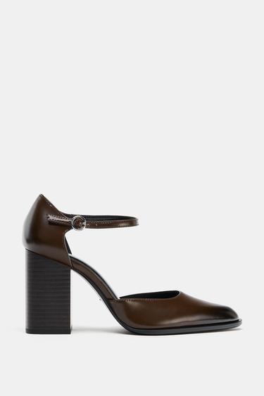 BLOCK HEEL MARY JANE SHOES - Brown by Zara