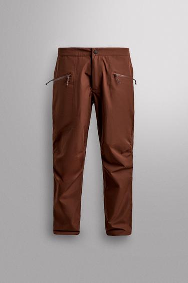 WATERPROOF TECHNICAL SHELL TROUSERS - Brick by Zara