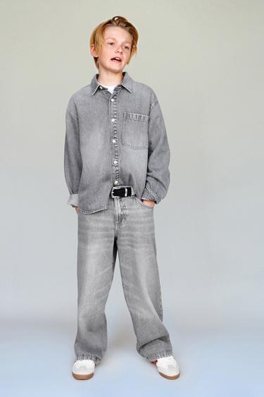 RELAXED BAGGY JEANS - Mid-grey by Zara