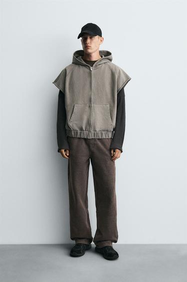 FADED WIDE-LEG JOGGER TROUSERS - Brown by Zara - Image 0