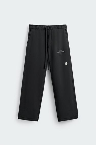 WIDE-LEG JOGGING TROUSERS X SR_A - Black by Zara
