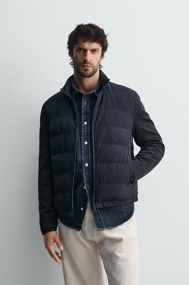 CONTRAST PADDED JACKET - Navy blue by Zara