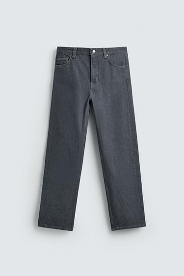 STRAIGHT-LEG JEANS - Grey by Zara