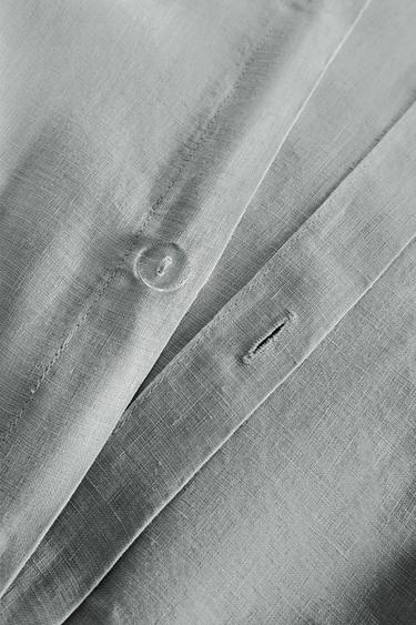 WASHED LINEN DUVET COVER (140 GXM²) - Grey / Blue by Zara