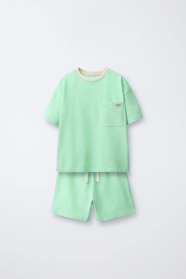 2-6 YEARS/ PLAIN POCKET PYJAMAS - Green by Zara