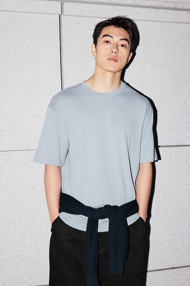 BASIC HEAVYWEIGHT T-SHIRT /03 - Sky blue by Zara