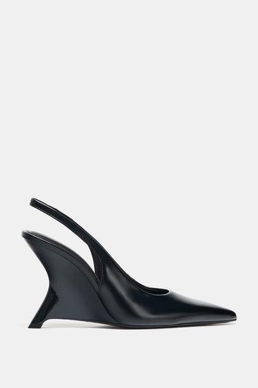 WEDGE SLINGBACK HEELS - Black by Zara