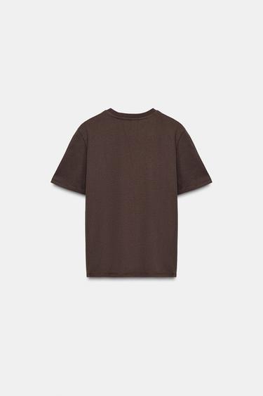 T-SHIRT WITH RAISED BOWS - Brown by Zara