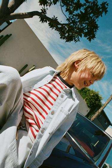 COMBINED STRIPED T-SHIRT - Blue by Zara