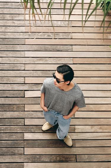 STRIPED COTTON - LINEN T-SHIRT - striped by Zara