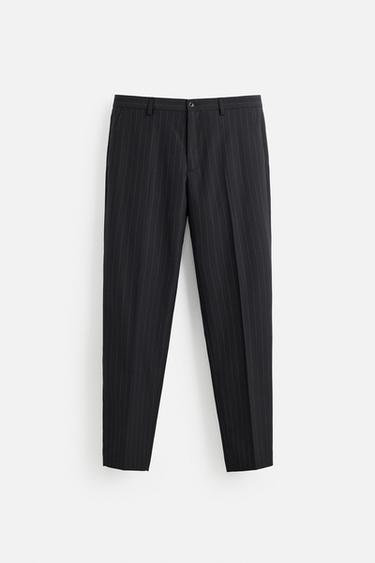 PINSTRIPE SUIT TROUSERS - Navy blue by Zara