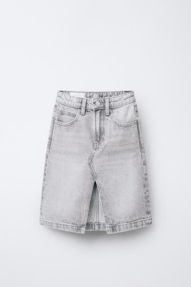 DENIM MIDI SKIRT - Grey by Zara