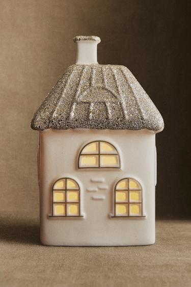 GLITTERY CHRISTMAS HOUSE LIGHT DECORATION - White by Zara