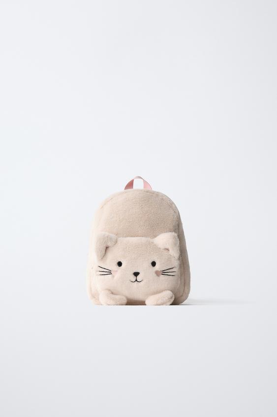 KITTEN SHEEPSKIN BACKPACK - Ecru White by Zara - Image 0