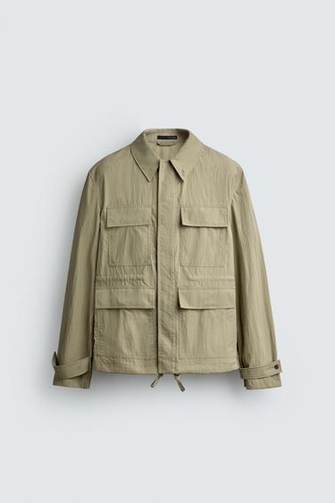 RELAXED FIT POCKET PARKA - Pistachio by Zara