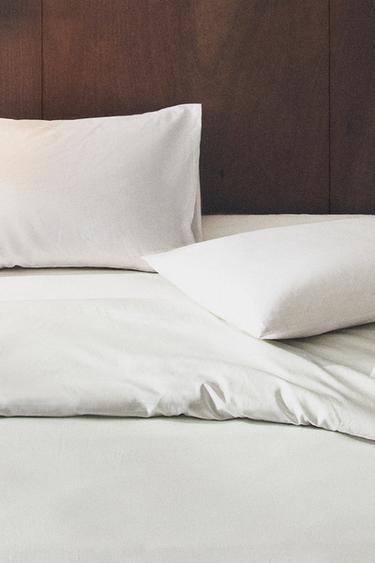 PERCALE DUVET COVER (500 THREAD COUNT) - White by Zara