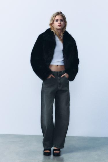TRF MID-WAIST BAGGY BALLOON JEANS - Blue grey by Zara
