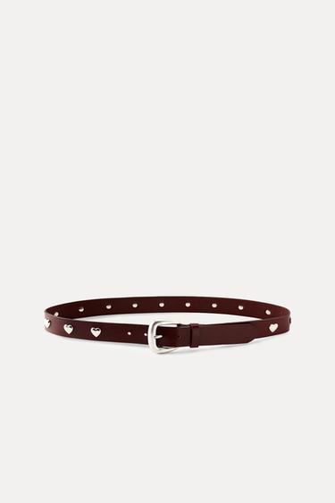LEATHER HEART BELT - Red by Zara - Image 0