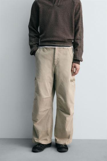 PARACHUTE CARGO TROUSERS - Grey by Zara