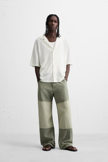 CREASED-EFFECT TEXTURED SHIRT - Oyster-white by Zara - Image 0