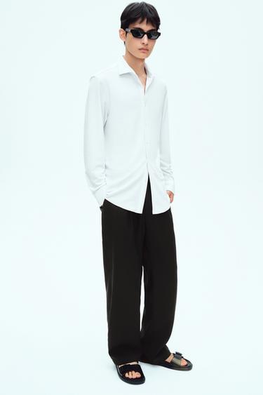 TEXTURED STRETCH SHIRT - White by Zara