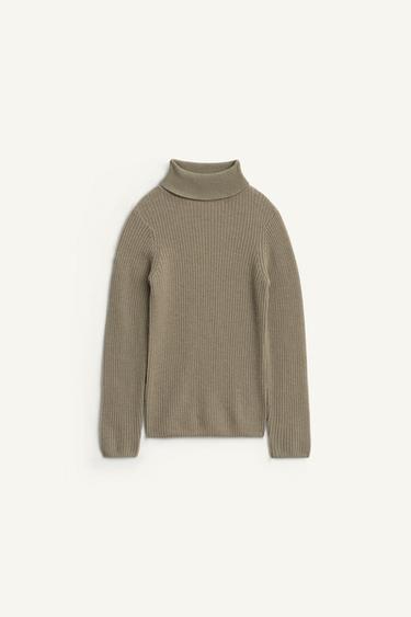 100% WOOL TURTLENECK JUMPER LIMITED EDITION - Light khaki by Zara