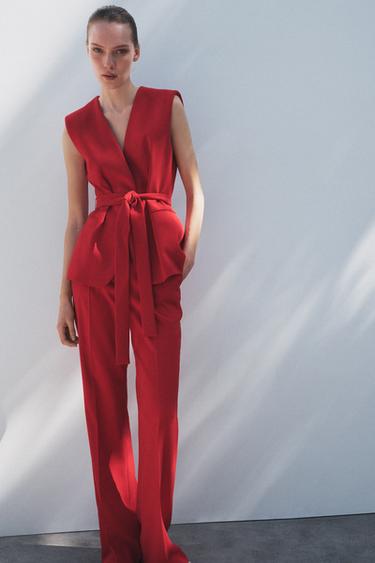 ZW COLLECTION FLARED TROUSERS - Red by Zara - Image 0