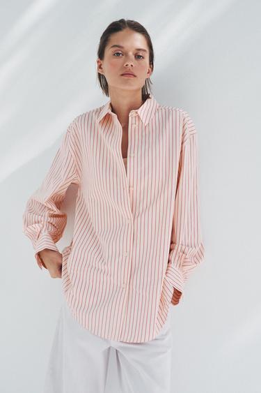 STRIPED ZW COLLECTION SHIRT - Pink by Zara - Image 0