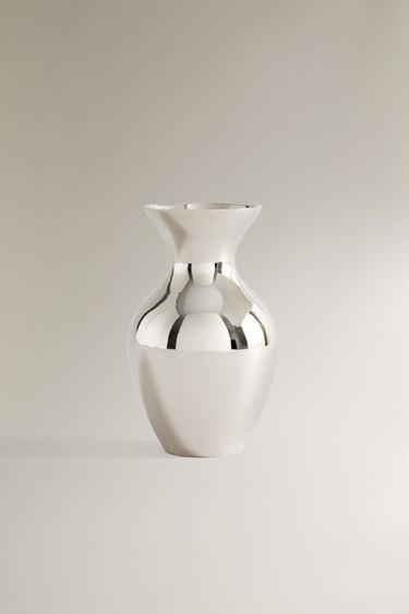 SMALL BRASS VASE - Silver by Zara - Image 0