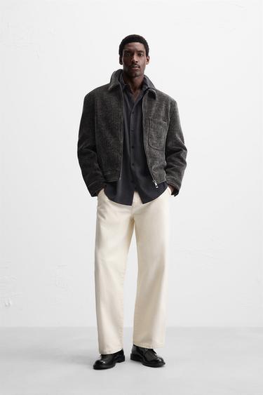 TEXTURED CREASED-EFFECT JACKET - Grey by Zara - Image 0