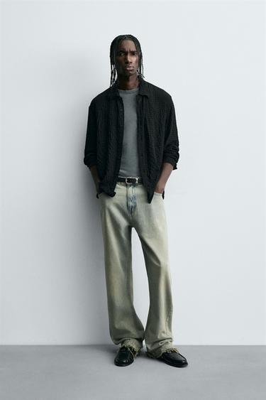 TEXTURED CHECK SHIRT - Black by Zara