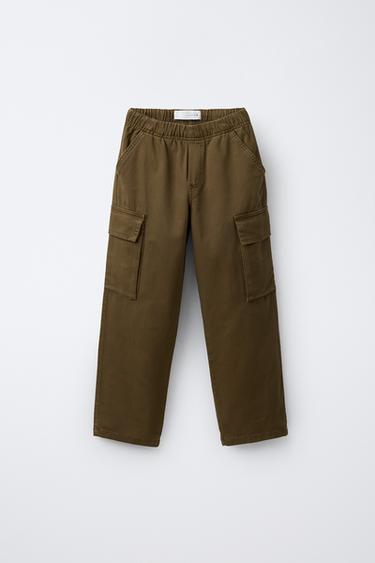 TWILL CARGO TROUSERS - Brown by Zara